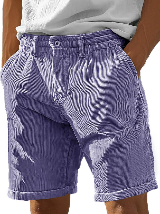 Men's Fashion Casual Corduroy Pocket Lace-up Shorts