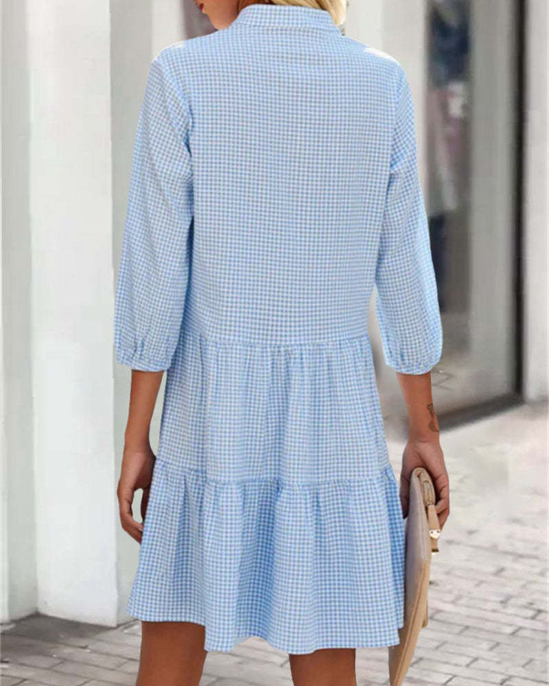 Plaid shirt dress