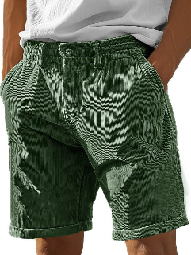 Men's Fashion Casual Corduroy Pocket Lace-up Shorts