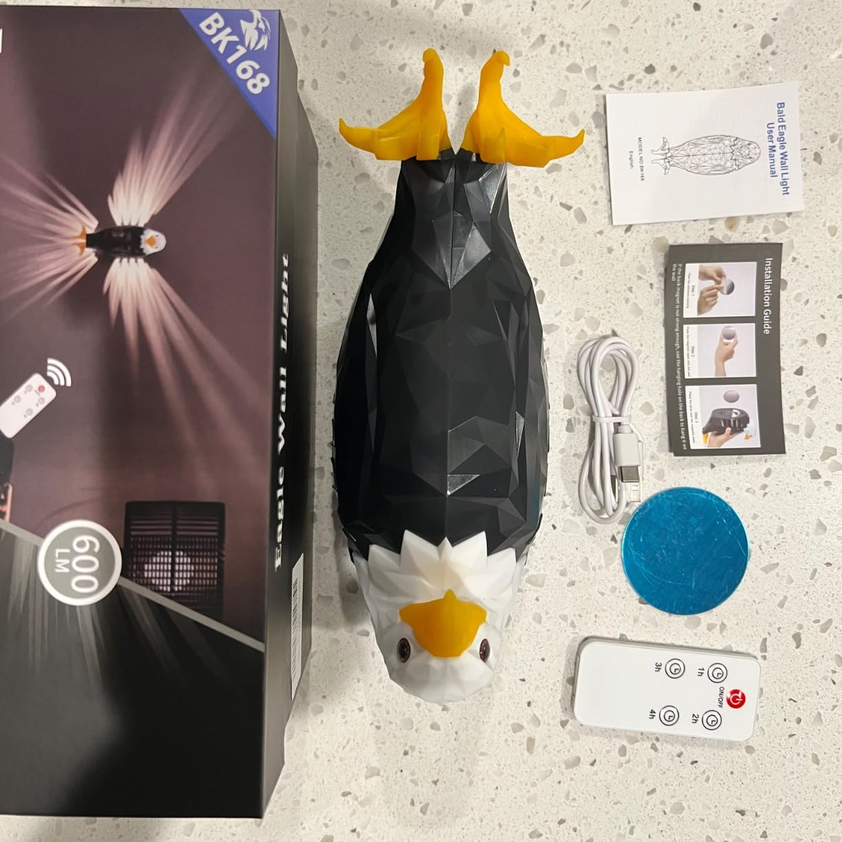 Soaring 3D Bald Eagle Wall Light