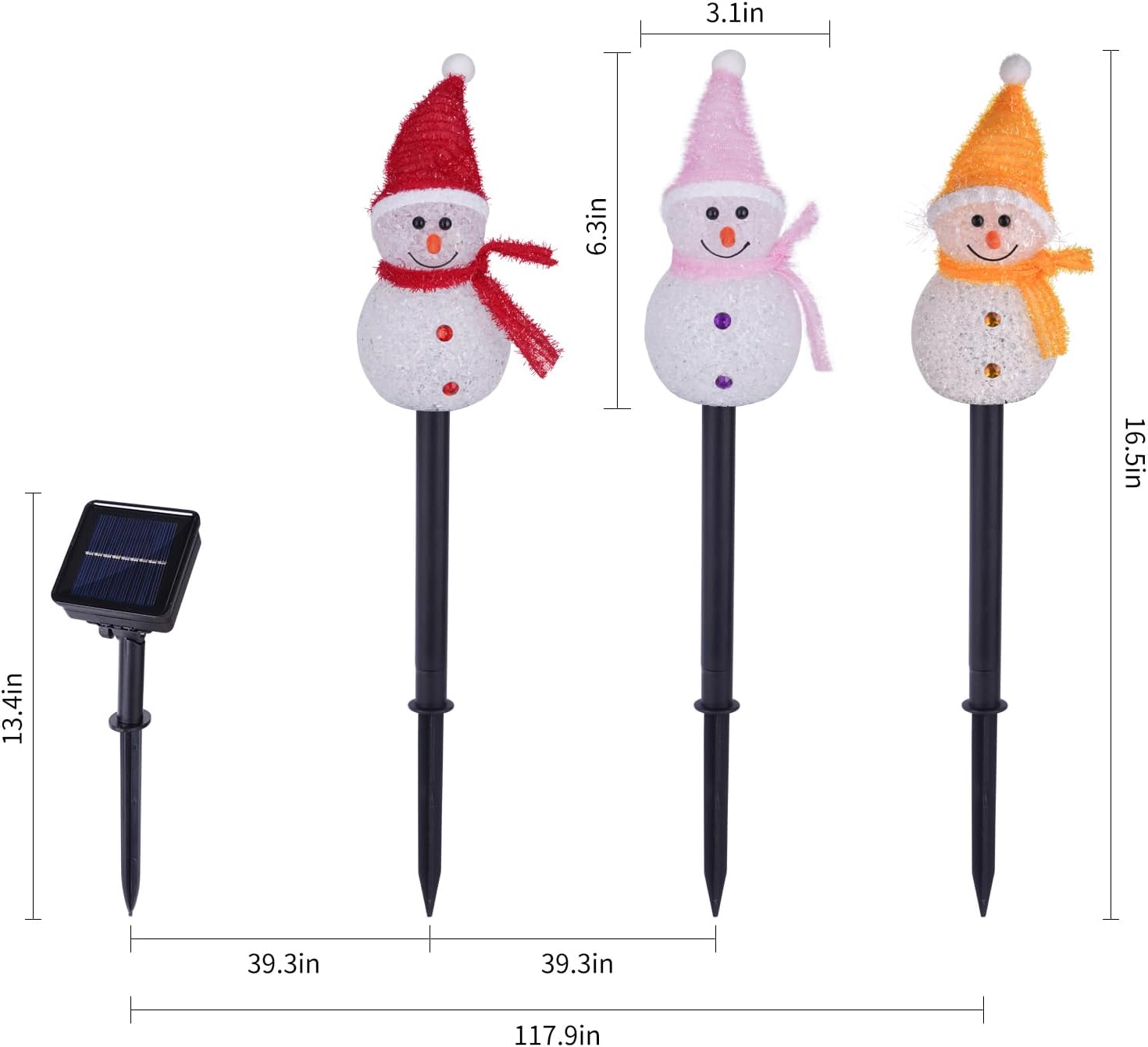 Hot Sale!Solar Christmas Snowman Outdoor Decor Lights