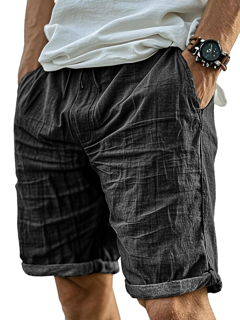 Men's Fashion Casual Retro Textured Lace-up Shorts