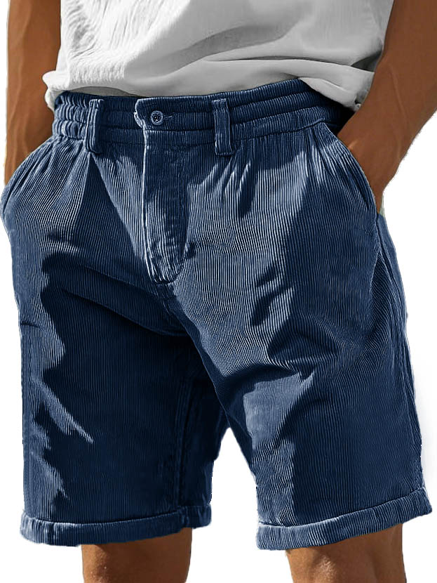 Men's Fashion Casual Corduroy Pocket Lace-up Shorts