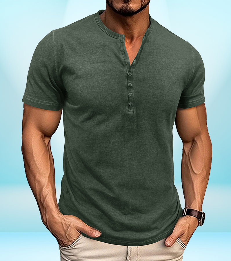 Men's Vintage Solid T-Shirt – Classic Crew Neck Cotton Tee for Everyday Comfort