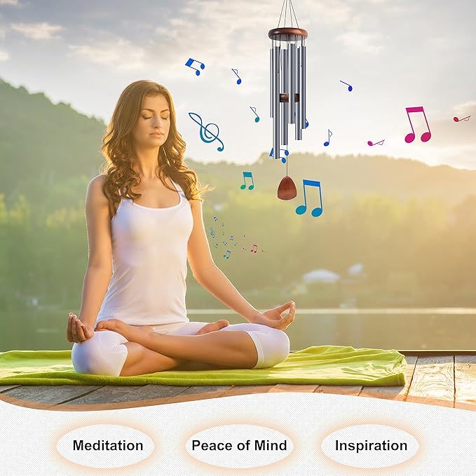 Large Aluminum Wind Chime 37 inches for a zen atmosphere, suitable for outdoor, garden, patio and other decorations.