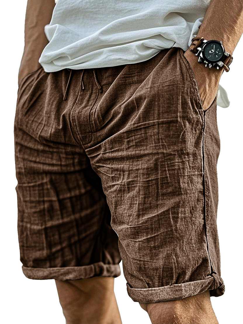 Men's Fashion Casual Retro Textured Lace-up Shorts
