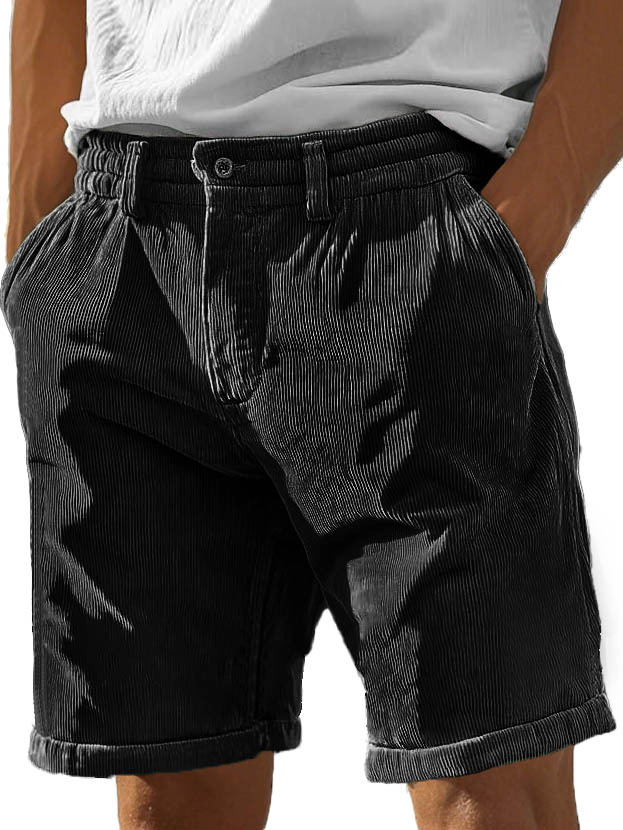 Men's Fashion Casual Corduroy Pocket Lace-up Shorts