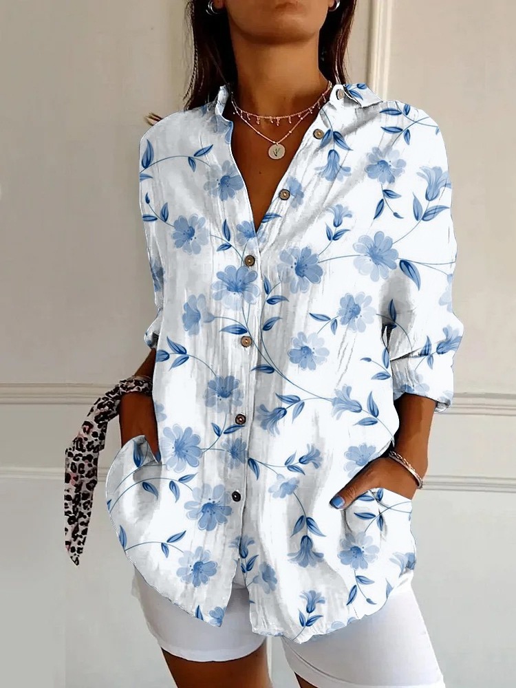 Floral Breeze Cotton-Linen Shirt – Lightweight, Breathable, Effortless