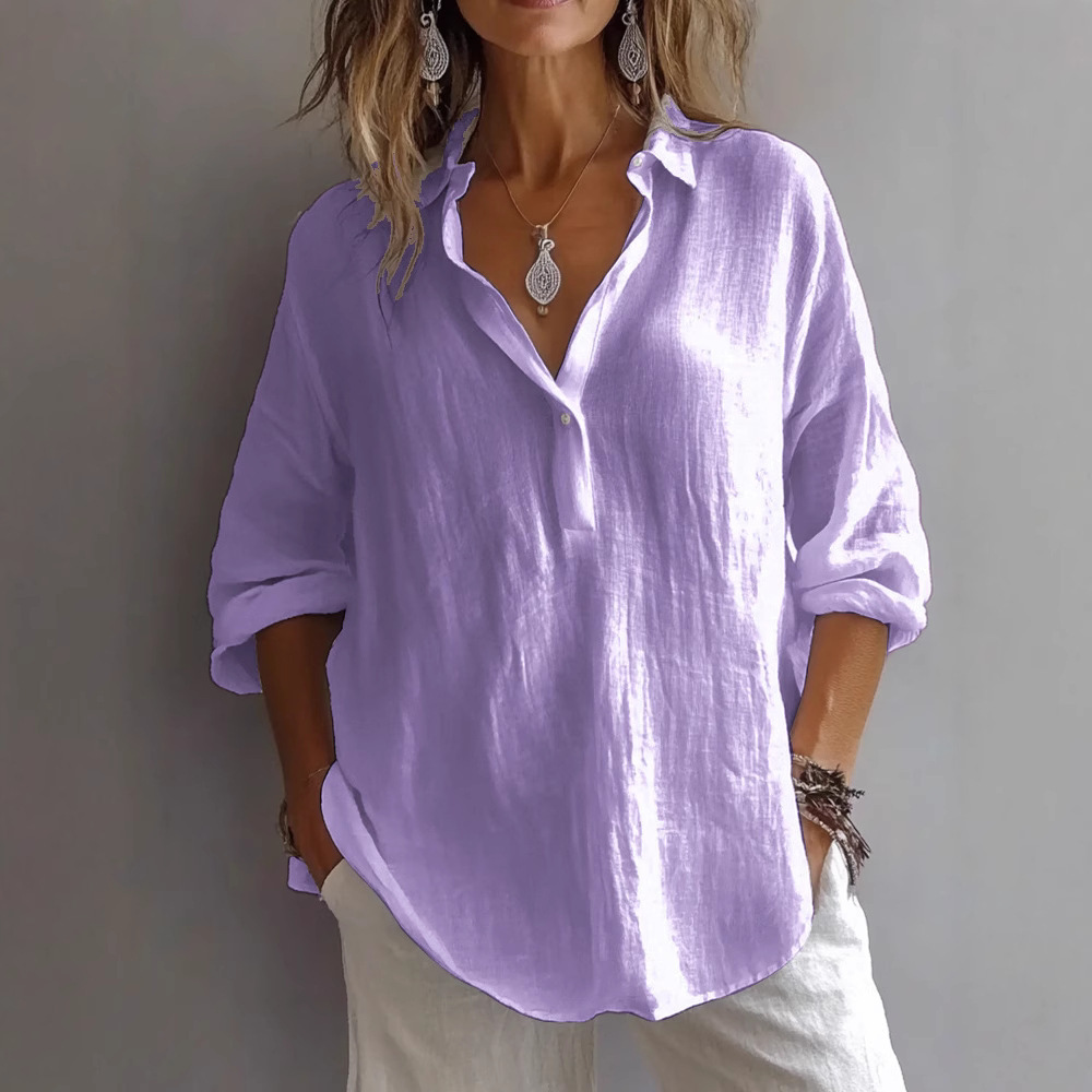 Women's Solid Color Pullover Shirt — Minimal, Elegant & Perfectly Vers