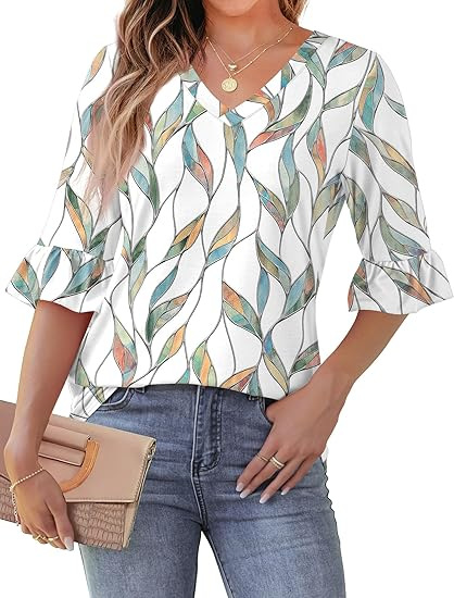 Women's 3/4 Sleeve Pullover Shirt — Light, Elegant & Effortlessly Styl
