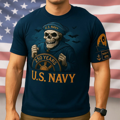 🔥 LAST DAY 50% OFF – Deep Waters™ Navy Anniversary Tee