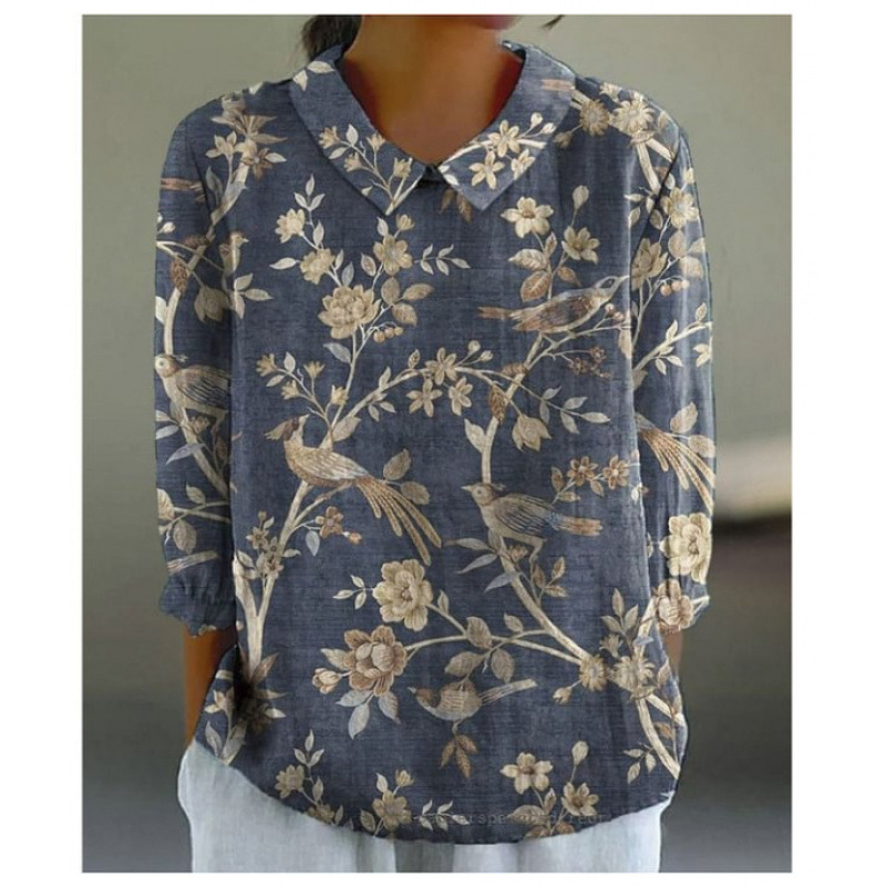 Soft Bloom Relaxed Fit Floral Shirt for Women