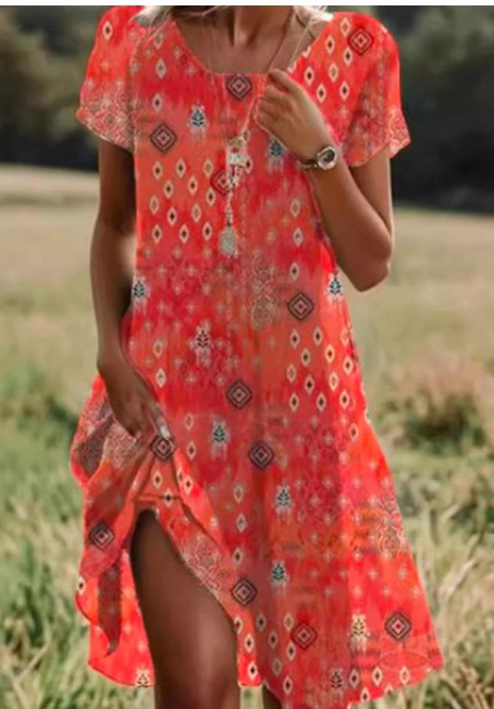Haren Boho Midi Dress – Breezy Summer Style with Elegant Floral Prints