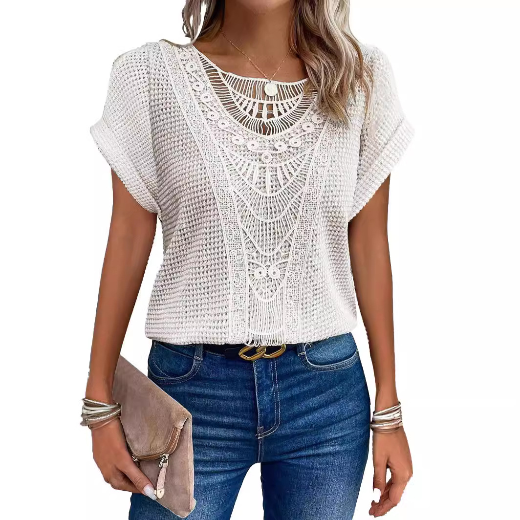 Women's Casual Knit Short-Sleeve T-Shirt — Soft, Lightweight, and Perf