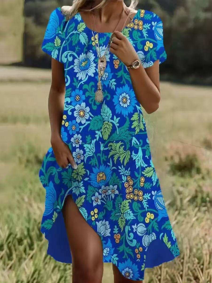 Haren Boho Midi Dress – Breezy Summer Style with Elegant Floral Prints