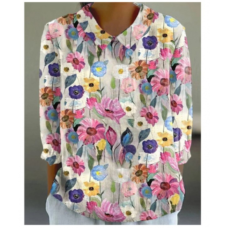 Soft Bloom Relaxed Fit Floral Shirt for Women