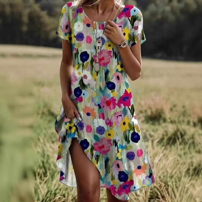 Haren Boho Midi Dress – Breezy Summer Style with Elegant Floral Prints