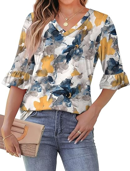 Women's 3/4 Sleeve Pullover Shirt — Light, Elegant & Effortlessly Styl
