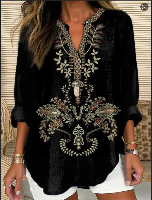 [Copy]Women's Casual Floral Print Blouse — Lightweight, Stylish & Breezy