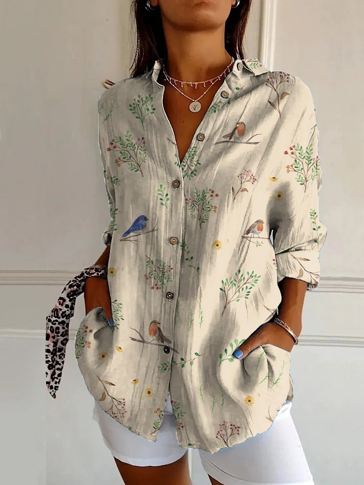 Floral Breeze Cotton-Linen Shirt – Lightweight, Breathable, Effortlessly Chic