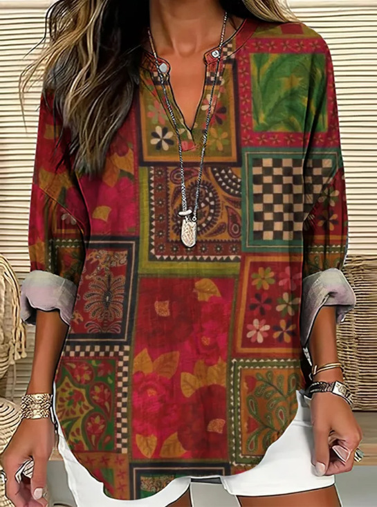 [Copy]Women's Casual Floral Print Blouse — Lightweight, Stylish & Breezy