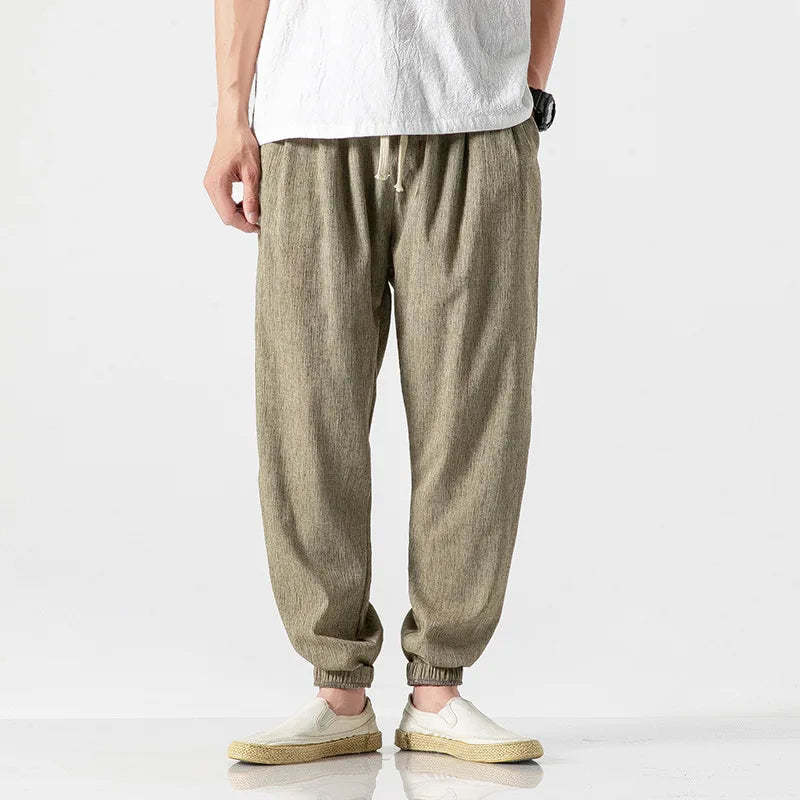 Casual Pants Men's Linen Harem Bloomers Cotton Leggings for Comfort