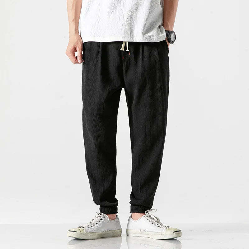 Casual Pants Men's Linen Harem Bloomers Cotton Leggings for Comfort