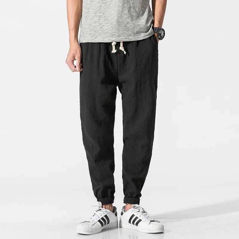 Casual Pants Men's Linen Harem Bloomers Cotton Leggings for Comfort