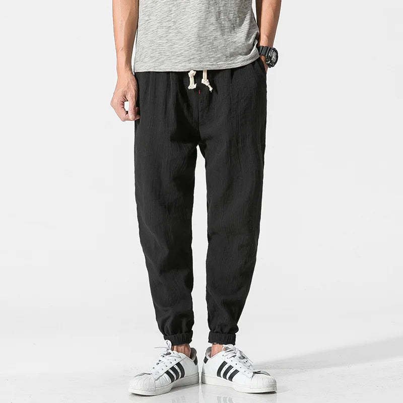 Casual Pants Men's Linen Harem Bloomers Cotton Leggings for Comfort