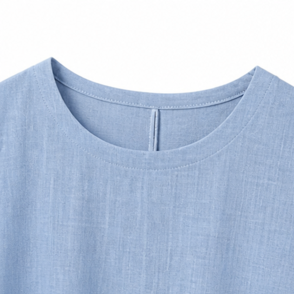 liftesup™ – Cotton-Linen Asymmetric Button Midi Dress
