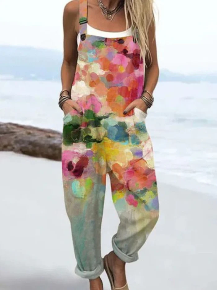 Olivia's Closet | Women's Jumpsuit with Abstract Pattern and Artistic Print