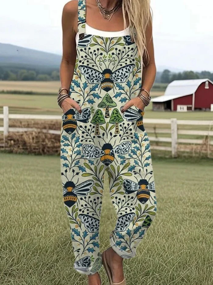 Olivia's Closet | Women's Jumpsuit with Abstract Pattern and Artistic Print
