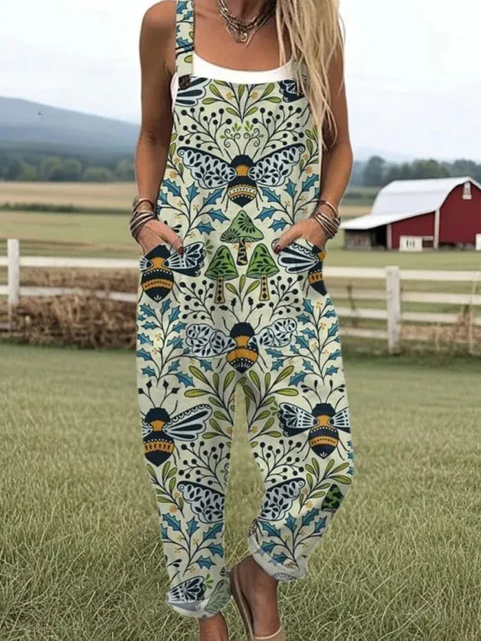 Olivia's Closet | Women's Jumpsuit with Abstract Pattern and Artistic Print