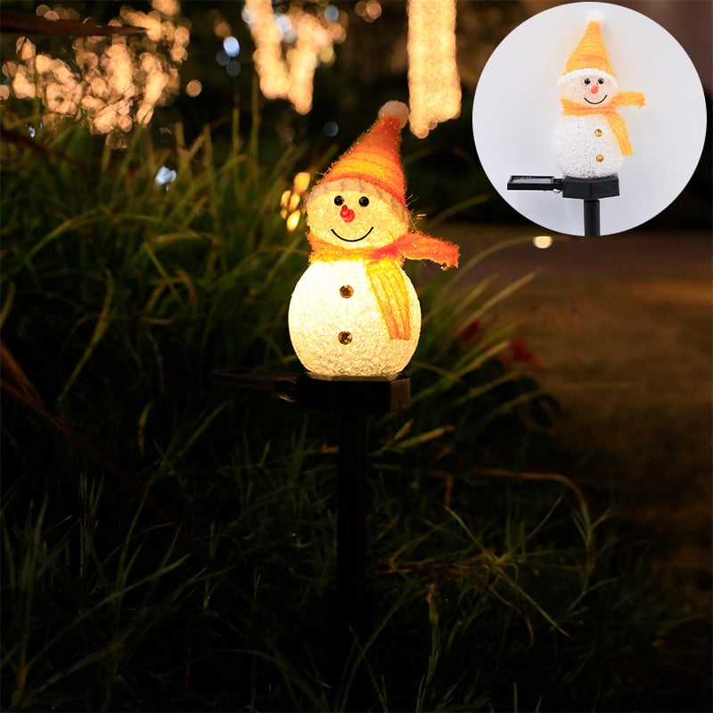 Hot Sale!Solar Christmas Snowman Outdoor Decor Lights