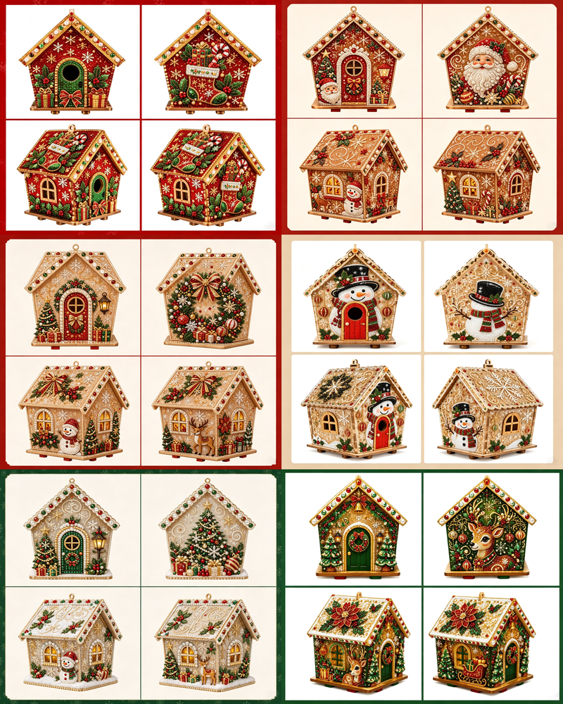 🎅DIY Pearl Art Christmas House Kit – Create a Sparkling Handmade Holiday Decoration