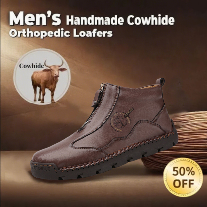 ⏰ 65% off -Men's British-style handcrafted orthotic shoes, made of genuine cowhide, with arch support.