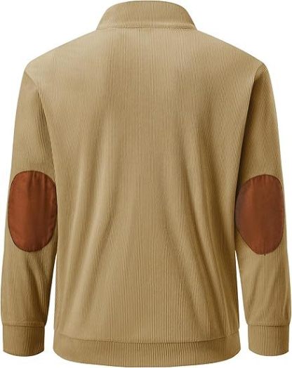 Men's Casual Long Sleeve Stand Collar Pullover Sweatshirts With Pocket
