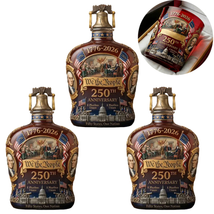 We The People USA 250th Anniversary Whiskey Decanter | 1776-2026 Commemorative Edition, Collectible Patriotic Home Bar Decor