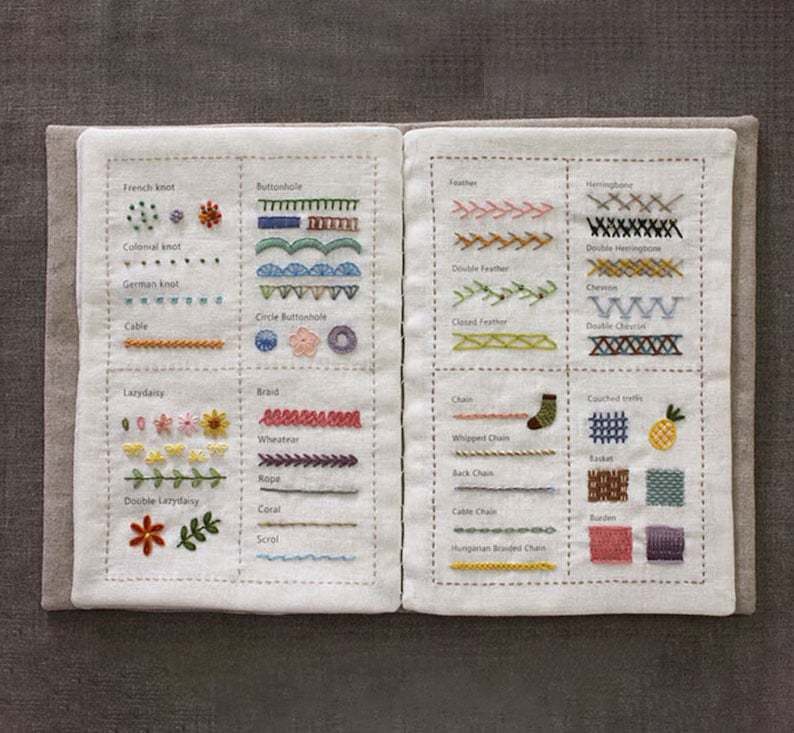 🔥LAST DAY SALE 49% OFF 🌈Beginner-Friendly💕 Embroidery Stitch Book
