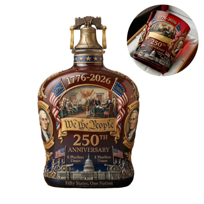 We The People USA 250th Anniversary Whiskey Decanter | 1776-2026 Commemorative Edition, Collectible Patriotic Home Bar Decor