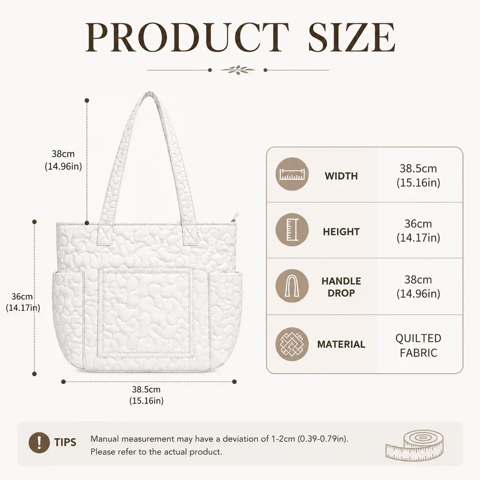 Forest Multiple Pockets Quilted Tote Bag TP22