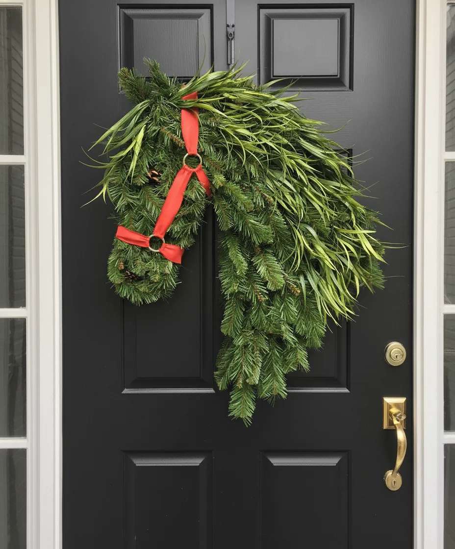🎄Christmas Early Bird Sale - 49%OFF🐴Horse Head Wreath for Front Door
