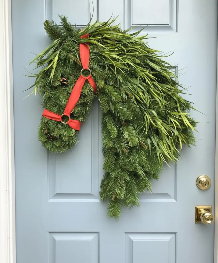🎄Christmas Early Bird Sale - 49%OFF🐴Horse Head Wreath for Front Door