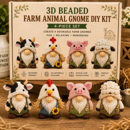 🧵✨ Tiny 3D Beaded Animal DIY Kit