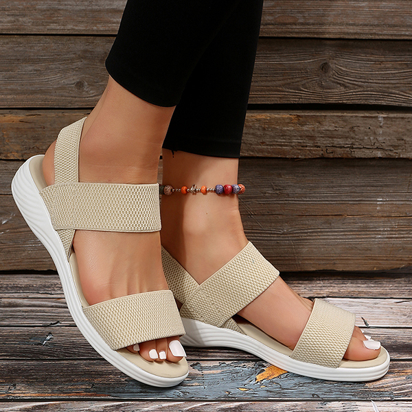Womens Comfy Breathable Elastic Strap Slingback Sandals