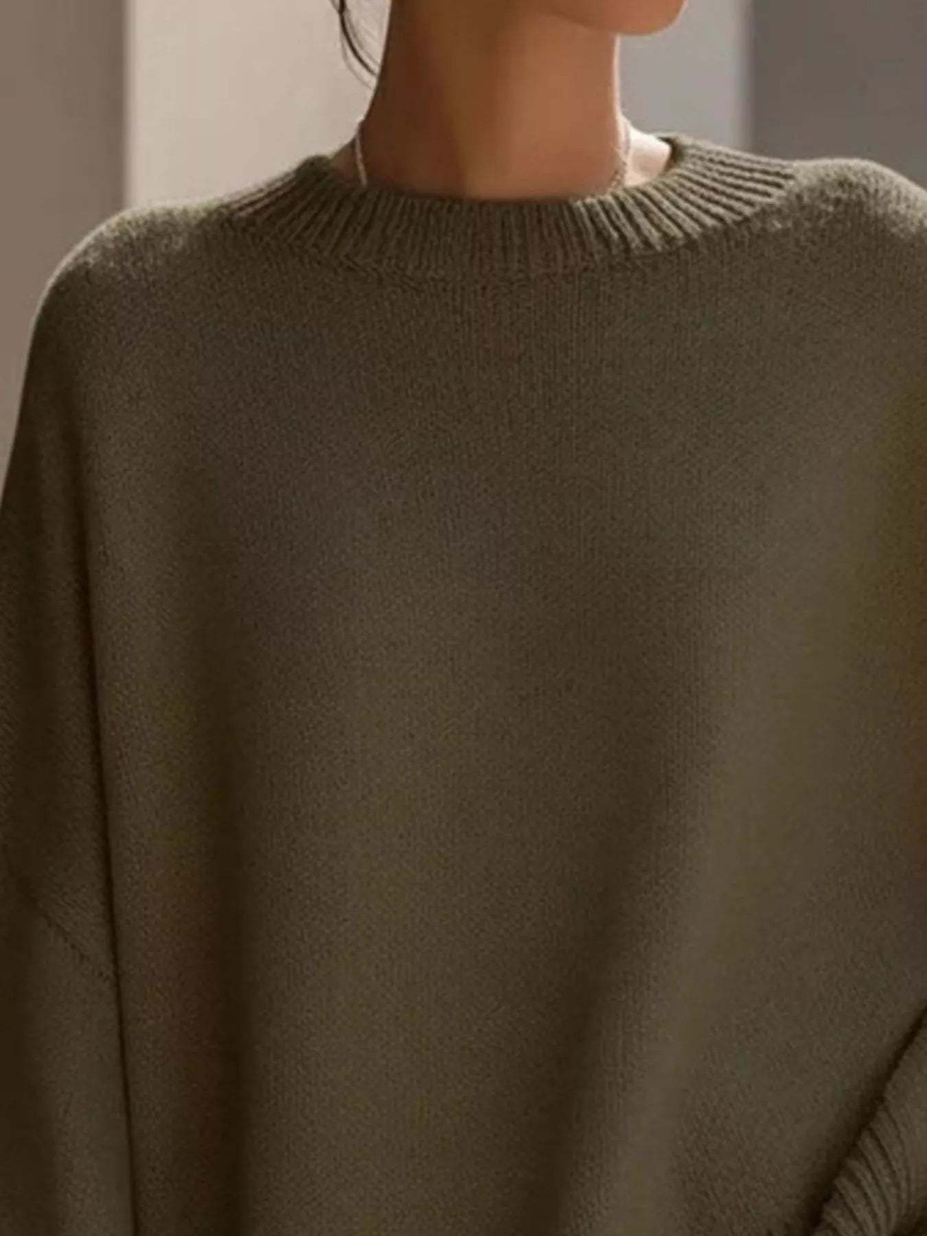 Elegant minimalist style loose knitted cape top