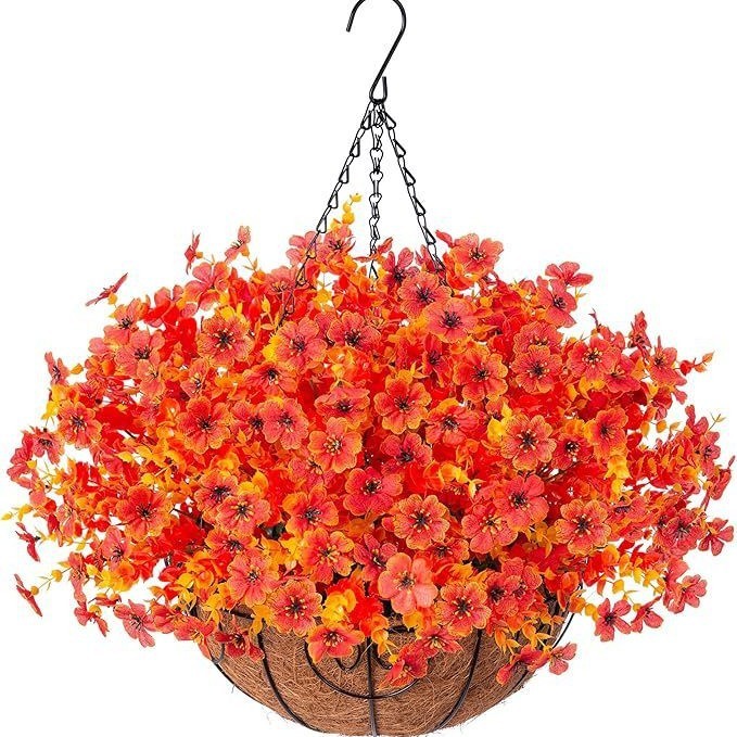 Last Day Promotion! 🔥 Simulated Hanging Flower Basket🌸 No Watering, No Wilting💧—Just a Picture Perfect Home Every Single Day.