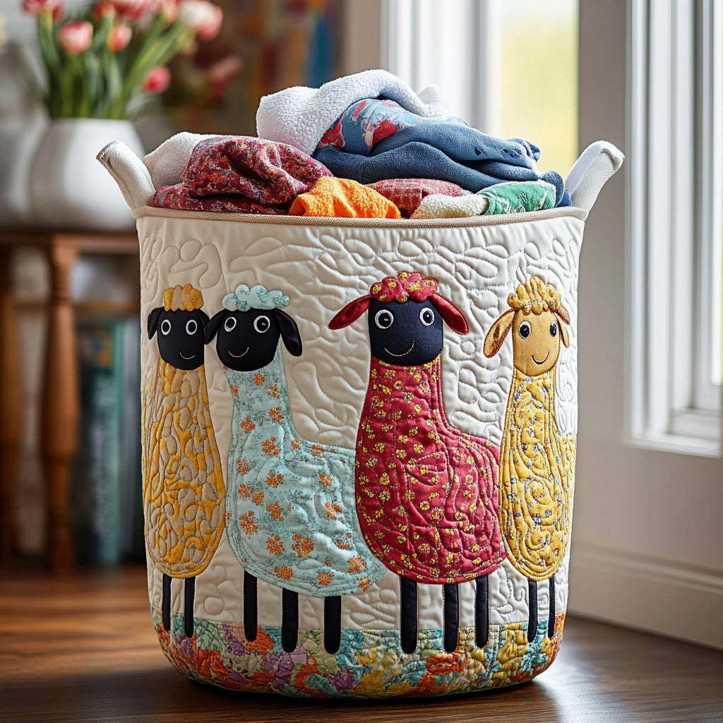 Sheep Quilted Laundry Basket NCU0QN029