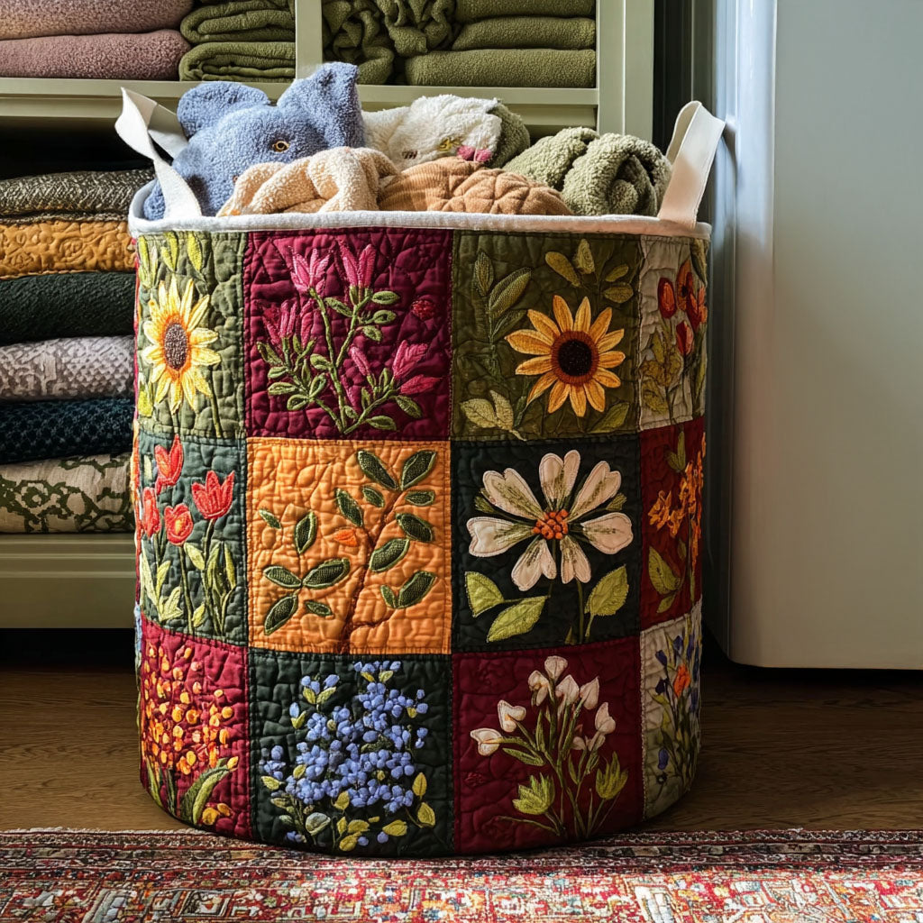Blossom Glow Quilted Laundry Basket NCU0PTT1291