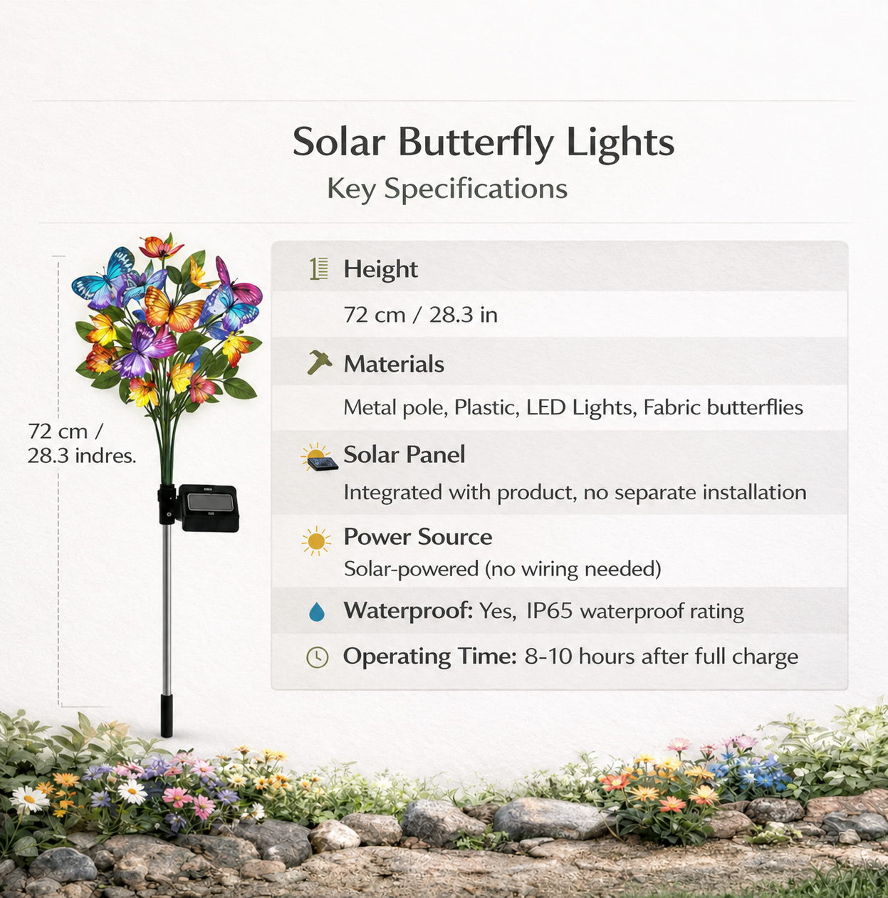 Last Day 50% OFF｜Solar Butterfly Garden Stake Lights
